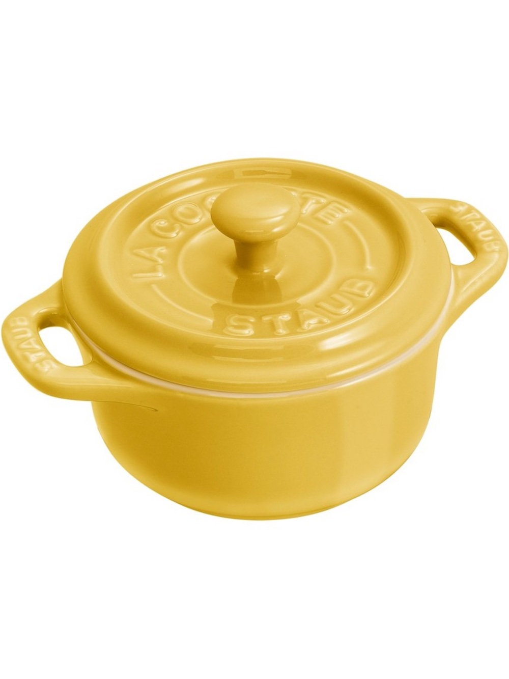 Staub Ceramic Mini Round Cocotte with Lid in Citron